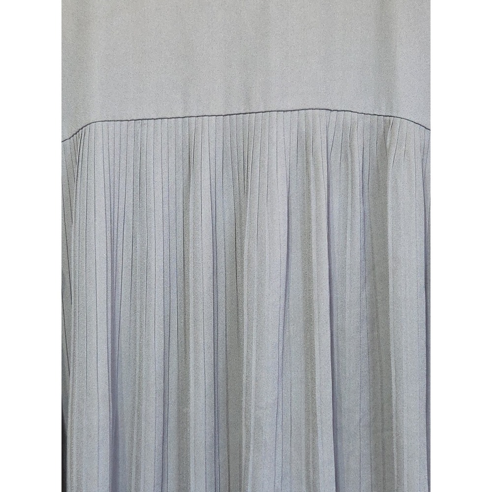 Valerie Stevens 2X Navy Blue High Low Blouse Pleated Back Roll Tab Sleeve - Picture 6 of 10